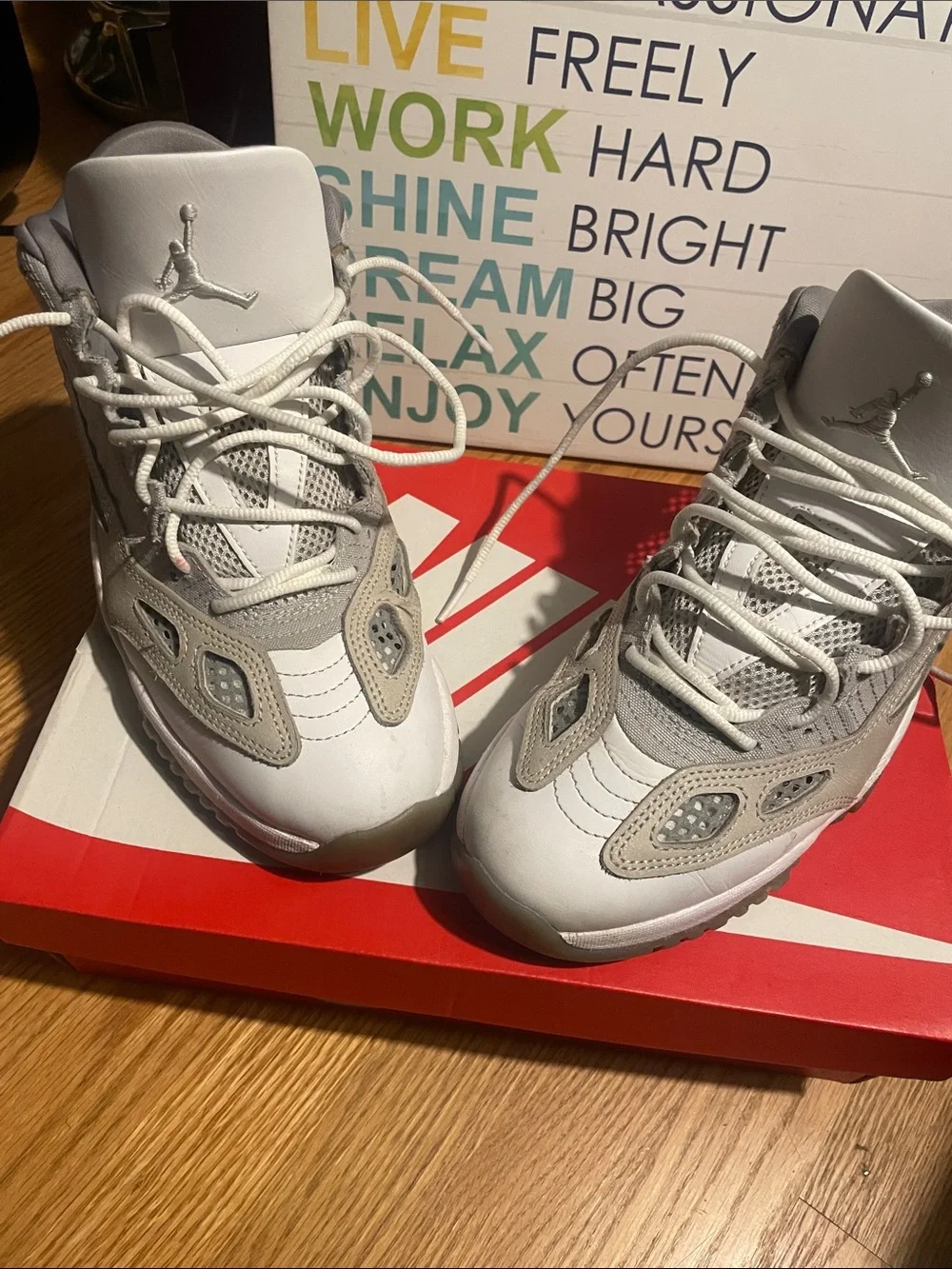 Nike Jordan ' White and Gray Basketball Shoes